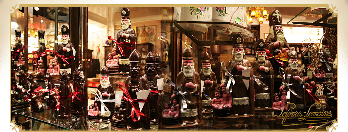 Saint Nicolas en chocolat de la Maison Lefèvre-Lemoine, Maison fondée en 1840.